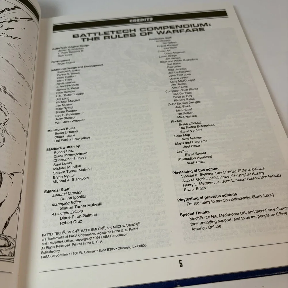 BattleTech Compendium: The Rules of Warfare FASA Hardcover 1994 Tabletop RPG